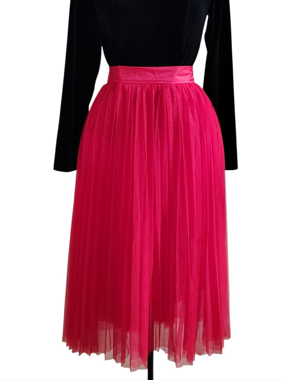 Eloquii Red Pleated Tulle Skirt Size 18